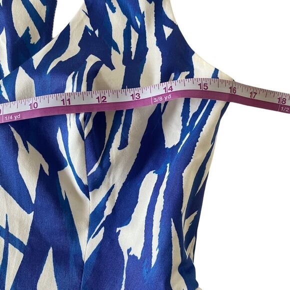 Milly Brushstroke Isadora Cobalt  V-Neck Dress Sz 2 - Picture 5 of 8